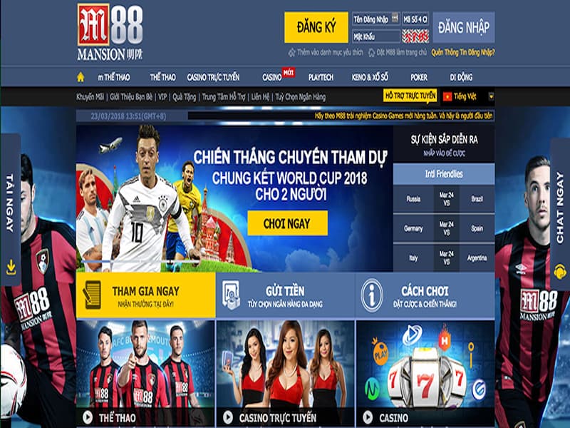 Cá độ bóng đá trực tuyến tại nhà cái M88